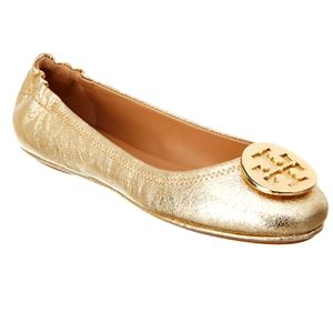 Tory Burch~ gold ballerina flats 💮 ~NWT
